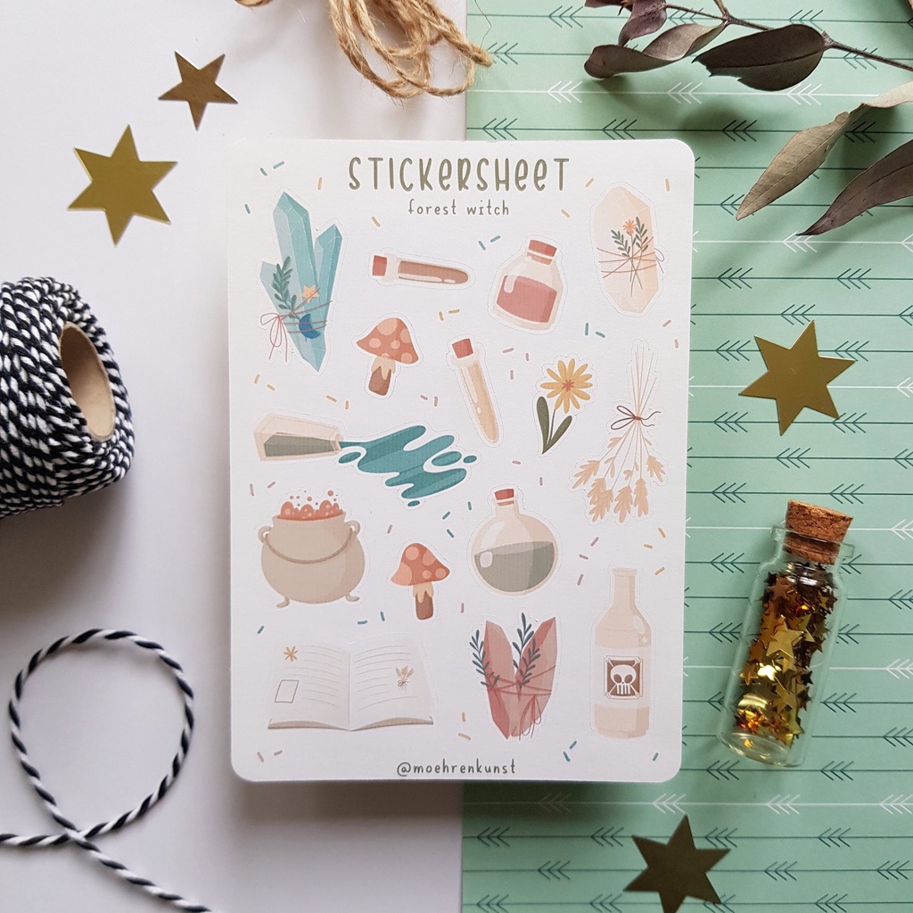 Sticker Trang Trí Sổ - Chủ Đề Phép Thuật - SS FOREST WITCH - Sổ Đựng Card - Trang Trí LOMO - Trang Trí TOPLOADER