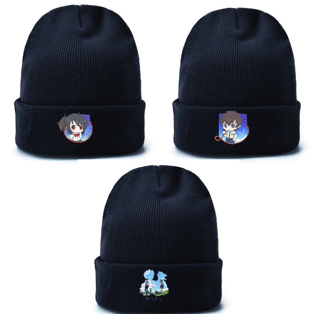 Mũ len in hình KIMI NO NAWA Your Name anime chibi xinh xắn thời trang nam nữ