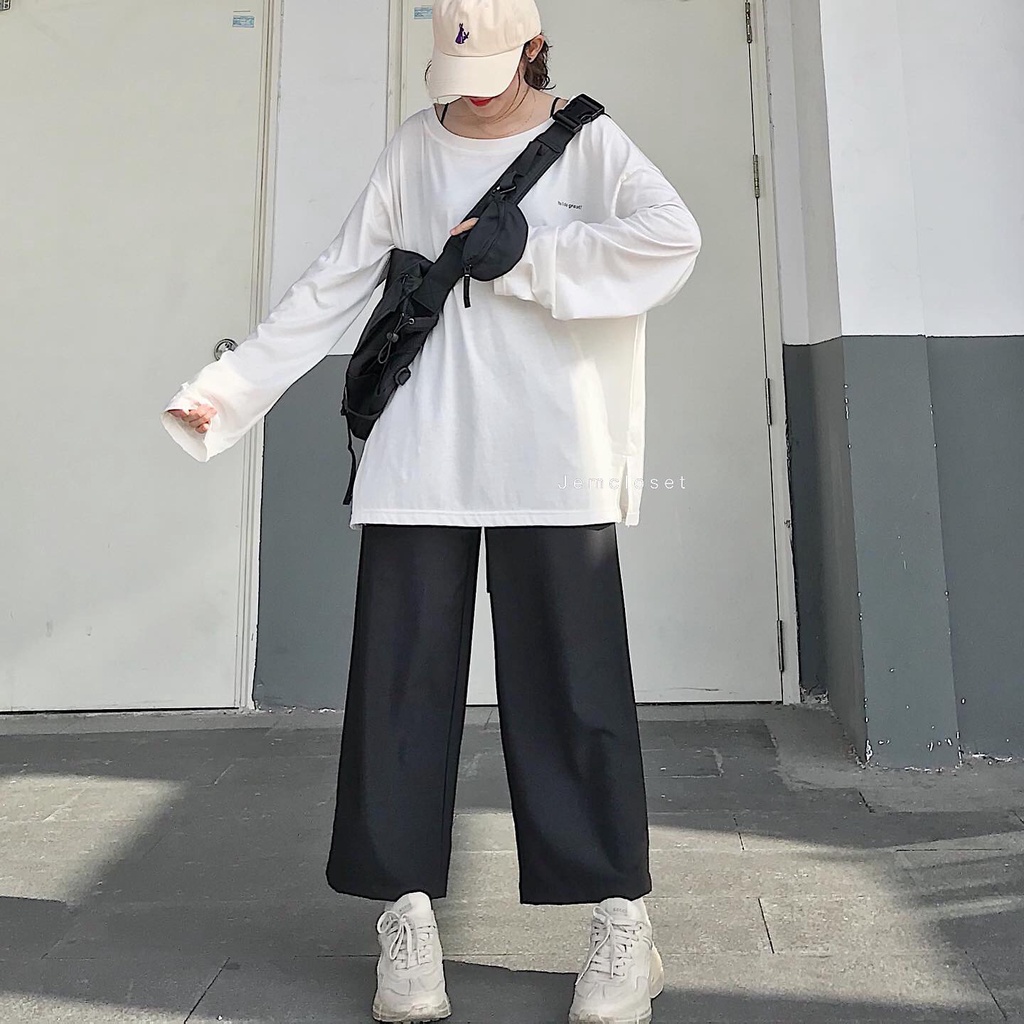Quần Vải Ống Suông JEM CLOSET Thiết Kế Basic Quần Dài Nữ Ống Rộng CLASSIC Chất Tây Mịn Mát Lên Form Dáng Siêu Xinh 2434