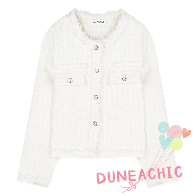 DUNEA Áo Khoác Tweed Dài Tay Thời Trang Gợi Cảm Dành Cho Nữ