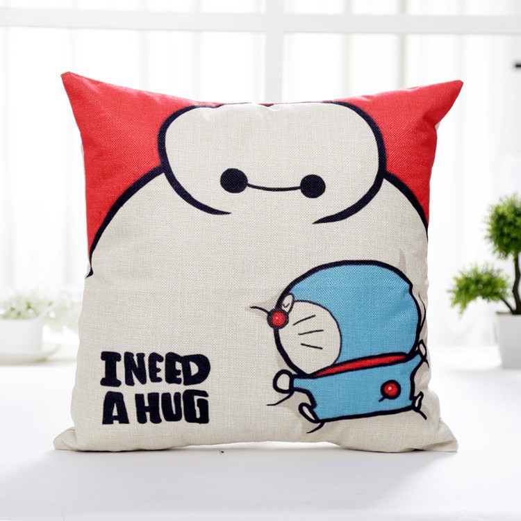 Gối IN HÌNH Doremon Chú mèo máy đến từ tương lai anime chibi gồm cả vỏ và ruột chất đẹp tiện lợi