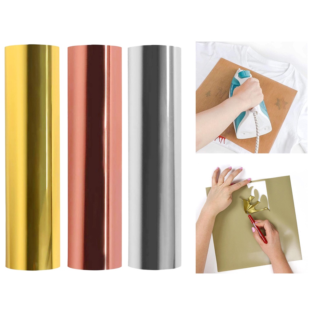 [Lzdhuiz] Cuộn Phim Dán Vinyl Ánh Kim Màu Vàng Dán Nhiệt Bubble Shop61