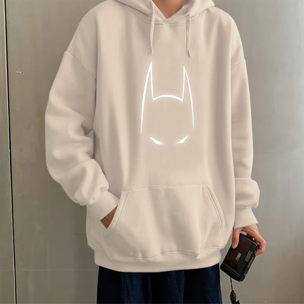 Áo Khoác Hoodie Nam Nữ Đôi Mắt ♥️FREESHIP♥️ Áo Khoác Nỉ Form Rộng Thời Trang Có Mũ In Hình Batman Freesize Dưới 75kg