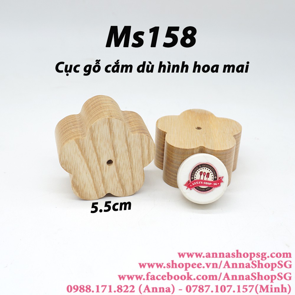 MS158 CỤC GỖ CẮM DÙ HÌNH HOA MAI