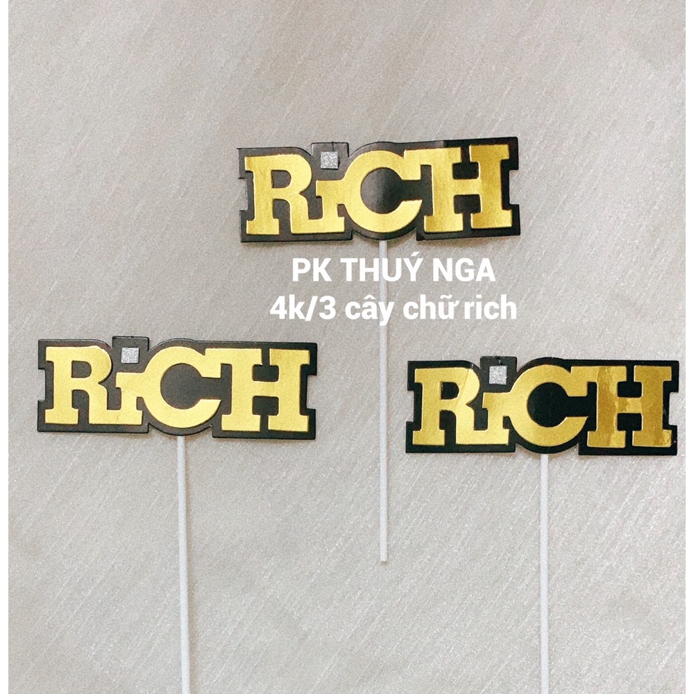 10 Set Cắm tiền Rich Trang Trí Bánh Kem