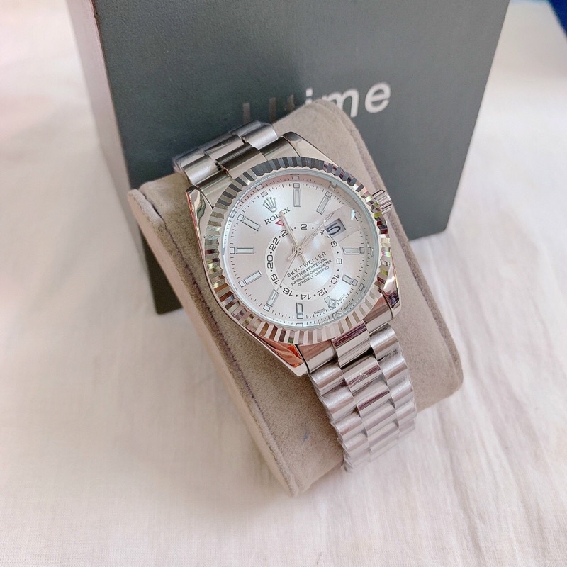 Đồng Hồ Nam RoLex - Mạ Vàng-Đính Đá- Cơ Trong Suốt - 6 Kim