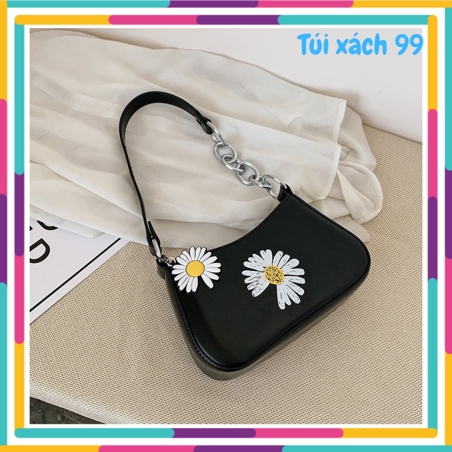 Túi kẹp nách , túi xách nữ đẹp thời trang dạo phố tặng kèm móc khóa hoa cúc Haanhshp - HA5148