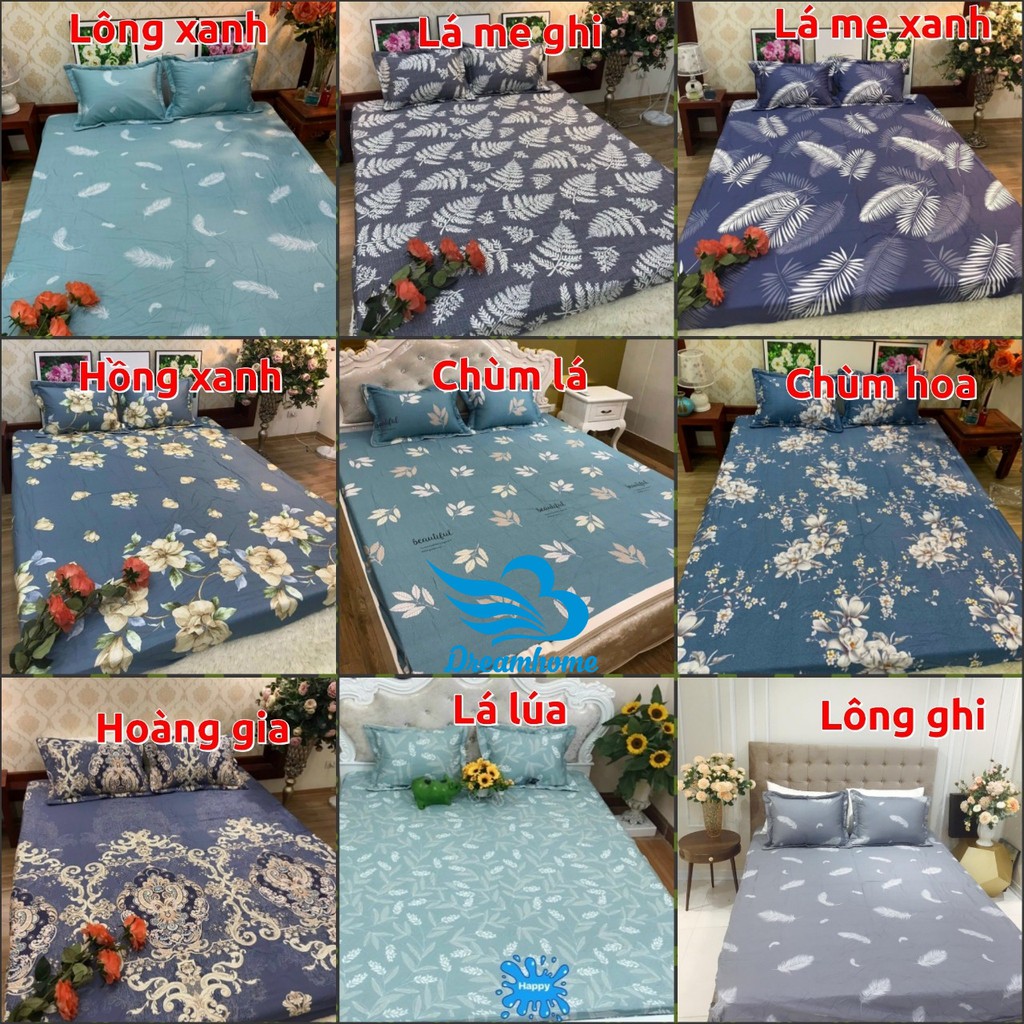 Ga giường cotton 100%, ga gối cotton dày mát chun đủ size nệm 1m2 1m4 1m5 1m6 1m8 2m2 Dreamhomebedding