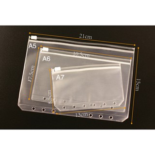 Túi zip 6 lỗ sổ còng Planner A5/A6