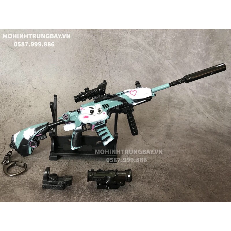 [ ẢNH THẬT CAO CẤP] MÔ HÌNH PUBG M416 SKIN GẤU TẶNG SCOPE VÀ KỆ 19CM‼️