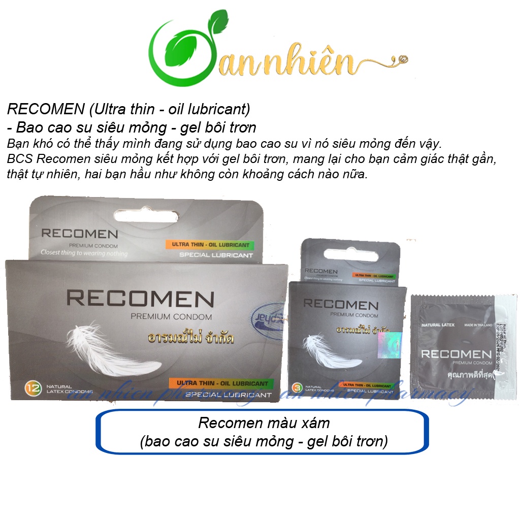 Bao Cao Su Thái Lan RECOMEN - siêu mỏng - gân - gai - kéo dài thời gian