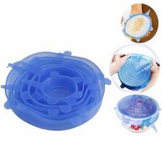 Bộ 6 nắp đậy silicon bọc thức ăn đa năng - an toàn