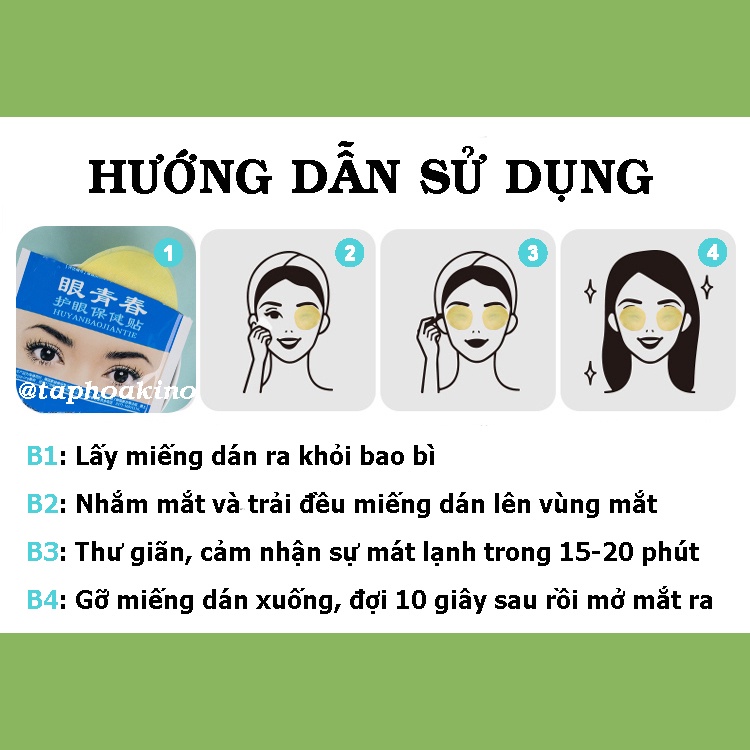 Miếng Dán Chăm Sóc Mắt Mát Lạnh Keo Ong Và Việt Quốc Giúp Giảm Mỏi Mắt, Khó Chịu, Ngừa Cận Propolis Blueberrry Eye Patch