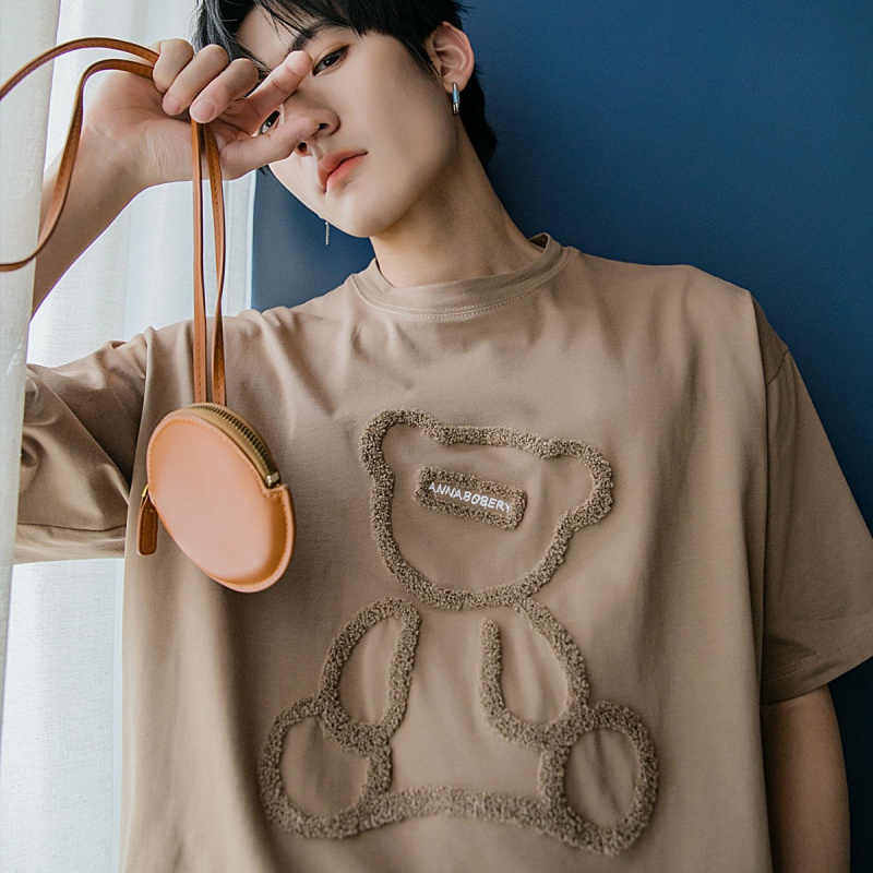 Áo Thun Nam Tay Ngắn In Hình Gấu Thời Trang Hàn Quốc | BigBuy360 - bigbuy360.vn