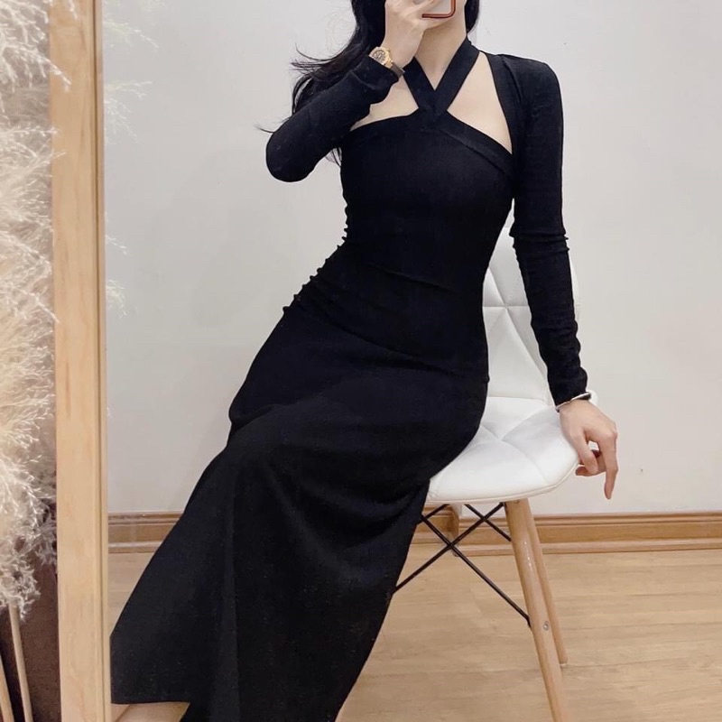 ⚡️Set váy yếm dài phối cadigan 3 màu Thời trang công sở CAMILLA