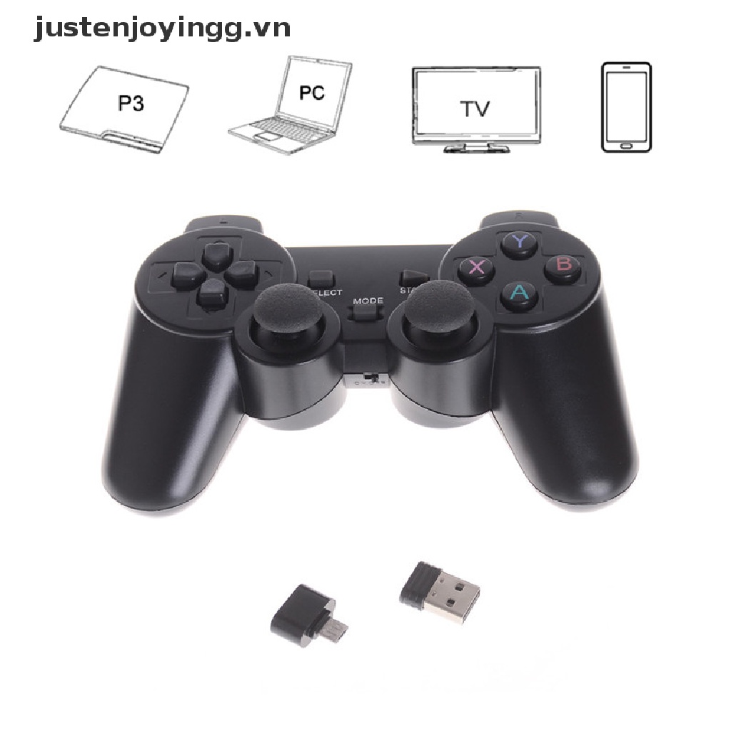 Tay cầm điều khiển trò chơi kép không dây 2.4GHz cho PS3 PC TV Box