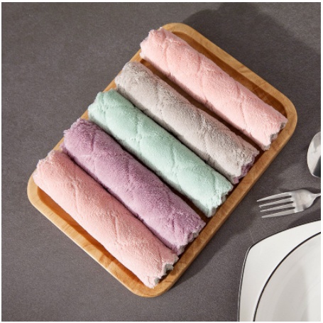 Khăn Lau Chén Bát Đủ Màu Đa Năng Siêu Thấm Hút Sợi Vải