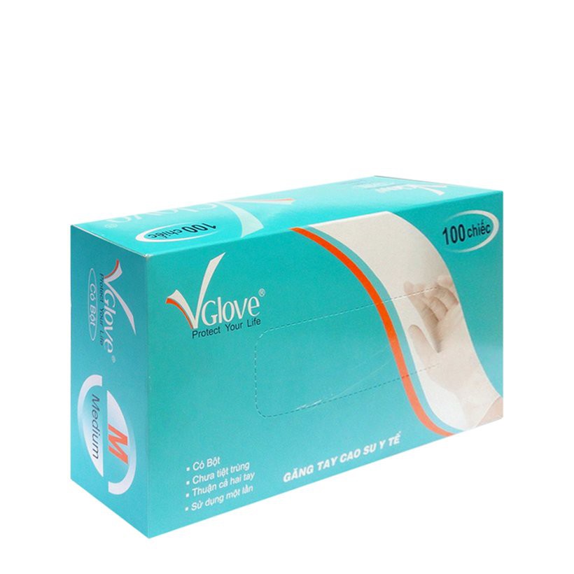 Găng tay cao su y tế VGLOVE ( đủ size: XS, S, M)