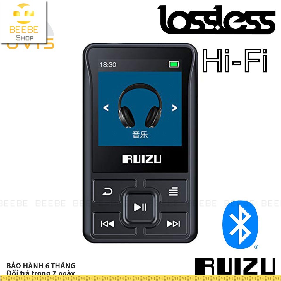 RUIZU X55 - Máy Nghe Nhạc Thể Thao Nhỏ Gọn, Hỗ Trợ Thẻ TF, Buetooth 4.0 (8GB)