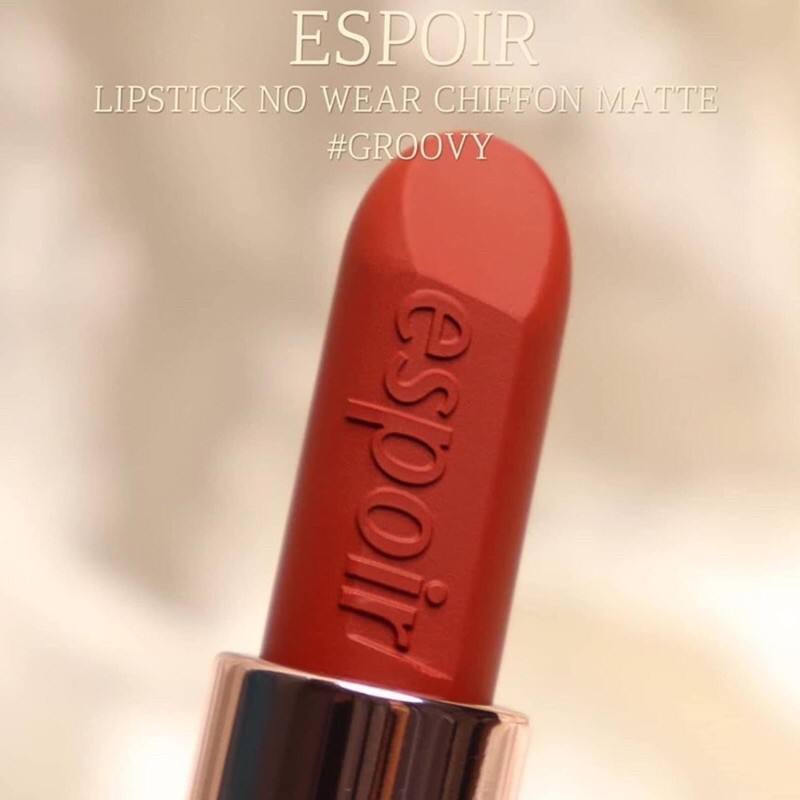 (HÀNG AUTH) Son thỏi Espoir Lipstick No Wear Chiffon Matte màu BR901 Groovy cam đất