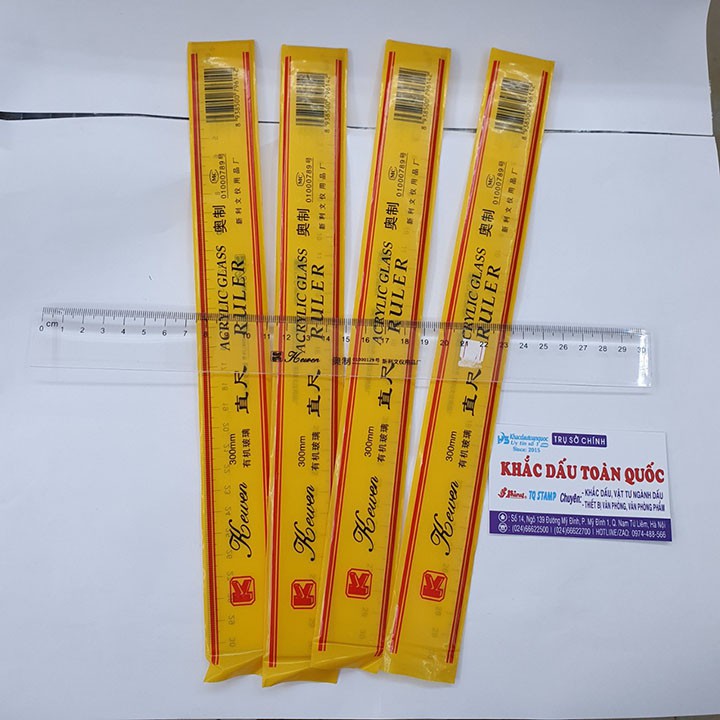 [100 Cái] Thước kẻ kewen trong suốt 30Cm