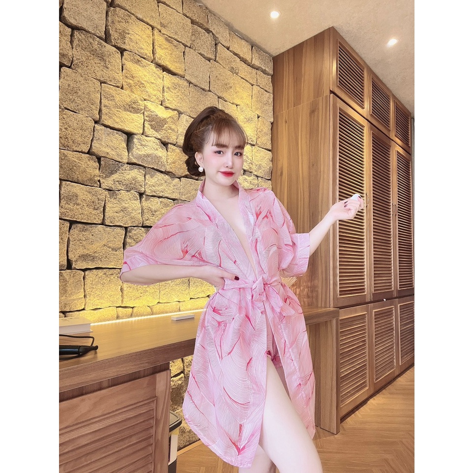 Choàng Ngủ Voan SOJUN Đồ Ngủ Sexy , set choàng voan kèm quần &lt;65kg