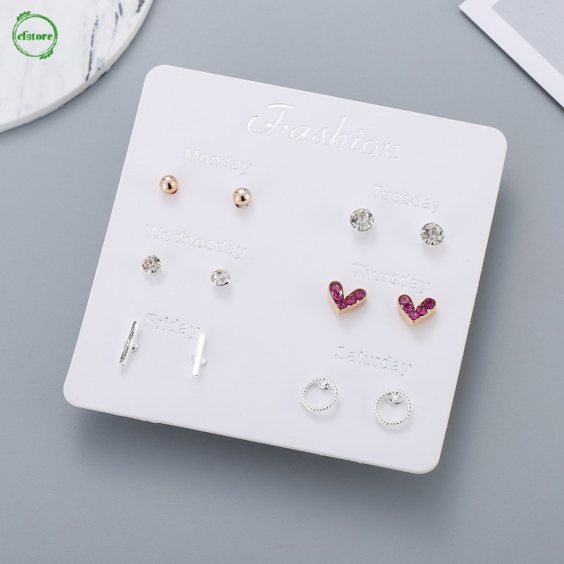 Set 6 Đôi Bông Tai Thời Trang Nữ