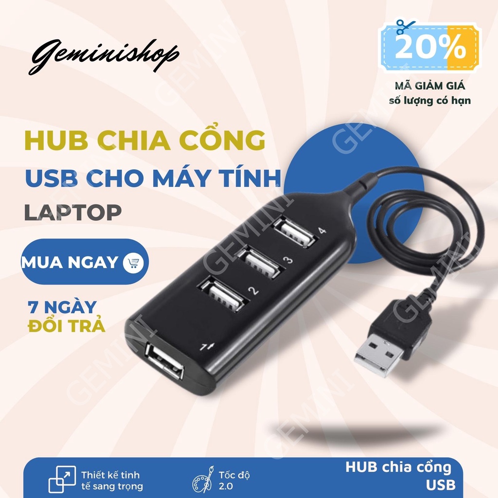 Bộ chia USB HUB 4 port USB 2.0 giá rẻ mẫu 1