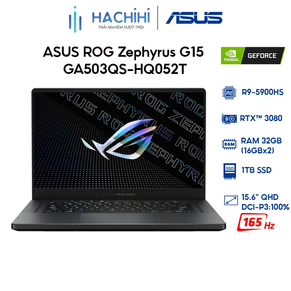 [ELGAME10 giảm 10%] Laptop ASUS ROG Zephyrus G15 GA503QS-HQ052T R9-5900HS | 32GB | 1TB | RTX  3080 | 15.6' QHD | W10