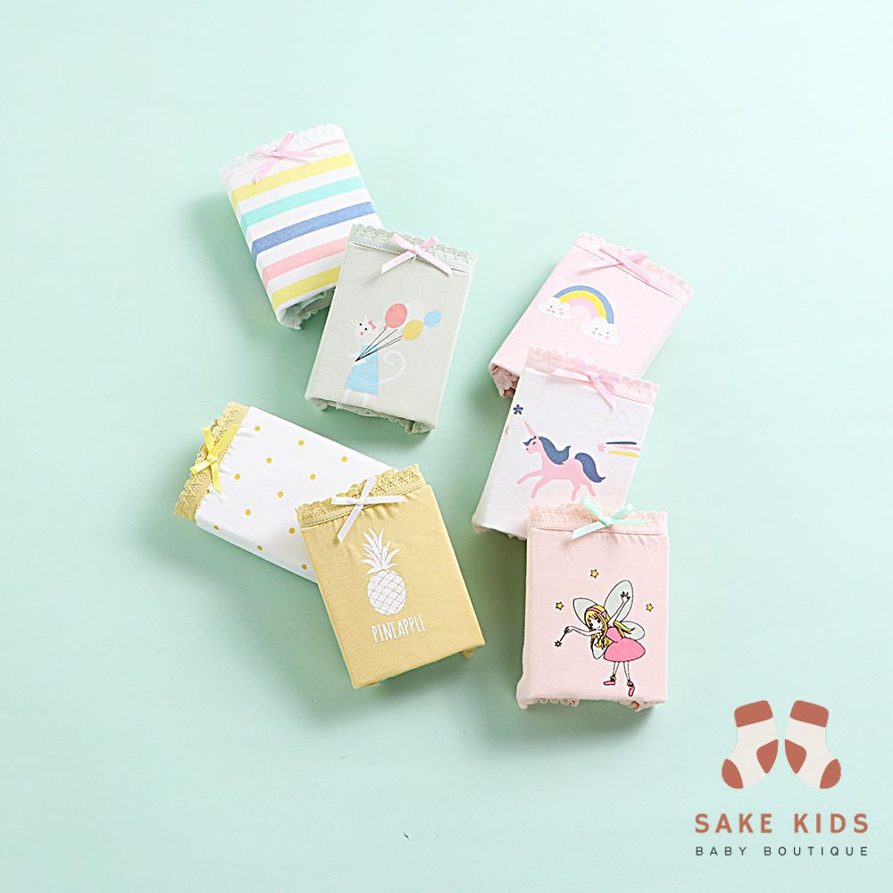 Set 4 Quần chip cho bé - quần đùi cho bé gái siêu xinh, chất cotton co dãn thoáng mát nhiều hình dễ thương QC01