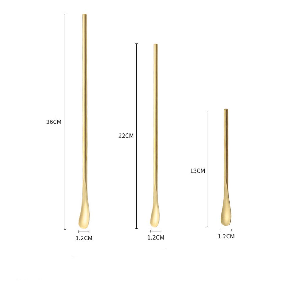 Muỗng khuấy cà phê bằng thép không gỉ tay cầm dài thời trang