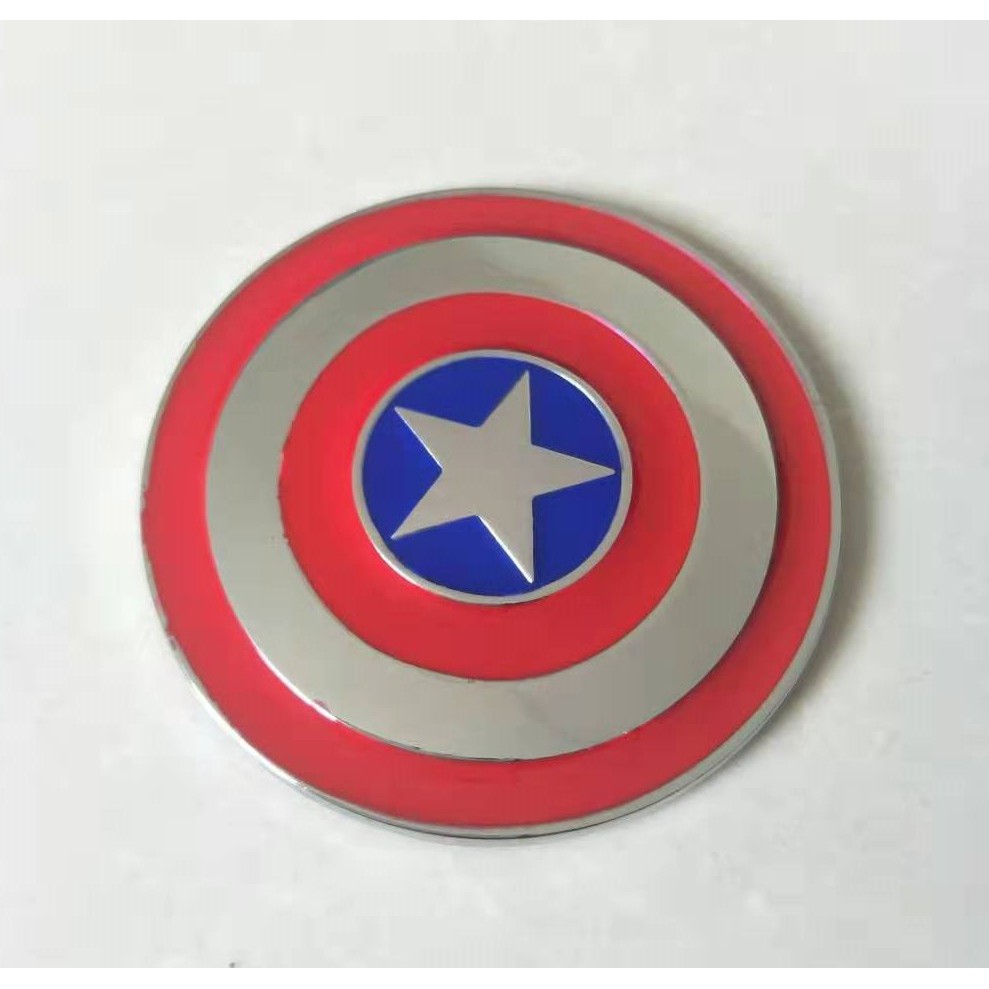 1 Huy Hiệu Kim Loại Hình Khiên Captain America Trang Trí Xe Hơi / Xe Máy