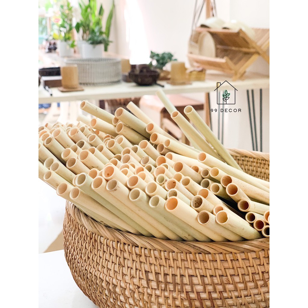 Bộ 7 Ống Hút Tre Khô Tự Nhiên - Bamboo Straws