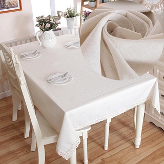 Khăn trải bàn vải bố màu trắng be trơn KB007 Pink Xinh Decor trang trí nhà cửa bàn ăn table cloth home decor