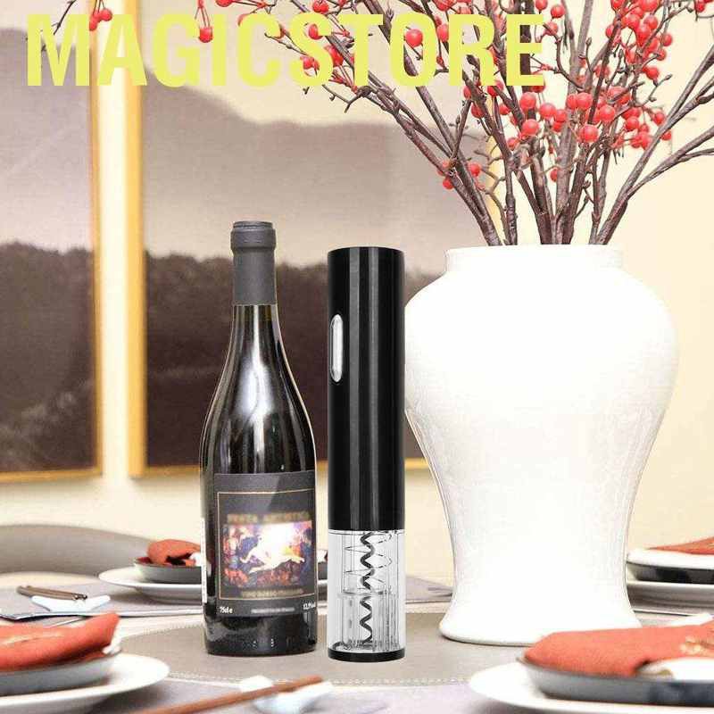 Magicstore Corkscrew Electric Red Wine Opener Labor‑Saving Low Noise Automatic Bottle Lovers Gift Set for Home Wedding Party Black