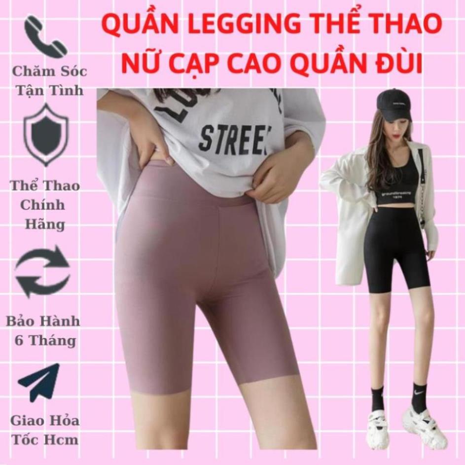 Quần Legging Thể Thao Nữ Cạp Cao Cao Cấp Hàn Quốc Quần Đùi Cạp Cao Biker Tập Gym Yoga Aerobic Mùa Hè