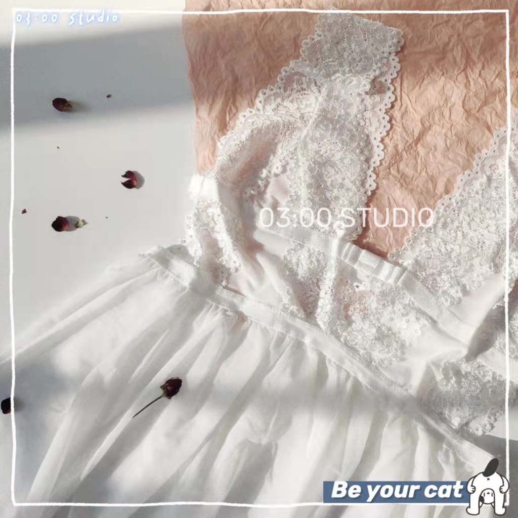 （Giao hàng bảo mật）🎀Đồ Ngủ Sexy🎀 Freeship🎀hai dây ren đồ lót nữ +quần lót Freesize 40-65kg --001