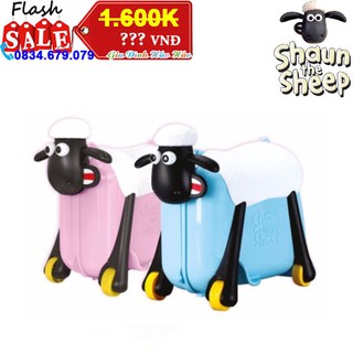 Vali Kéo - Xe chòi chân 2in1 Cao Cấp Hình Cừu  Shaun The Sheep 24 x 46 x 37cm