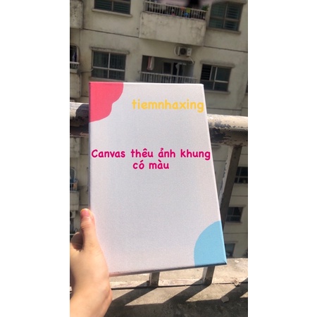 Tranh canvass thêu nét in hình theo yêu cầu  ảnh thật