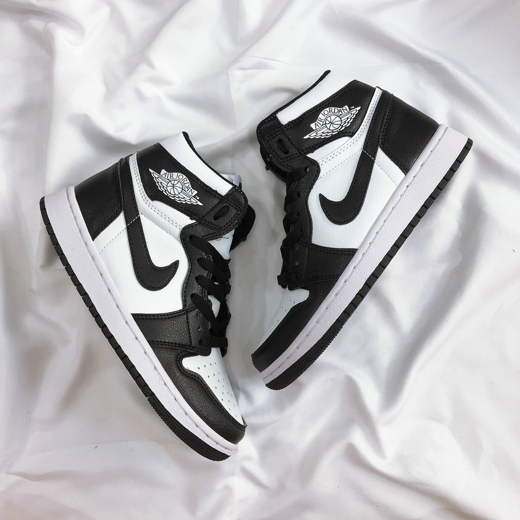 Giày Sneaker Nam Nữ Đen Trắng, Giày Nike Air Jordan 1 JD1 Panda High Cổ Cao Bản Da Xịn | BigBuy360 - bigbuy360.vn