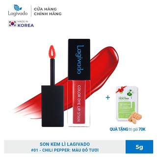 [CHÍNH HÃNG] SON KEM LÌ LIP STAIN LAGIVADO ( SON TINT) pha dưỡng lên màu chuẩn, lâu trôi, lên màu đẹp dạng thỏi - 04 màu