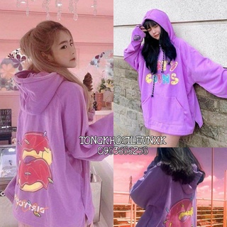 Áo hoodie bánh dirty coins tím unisex