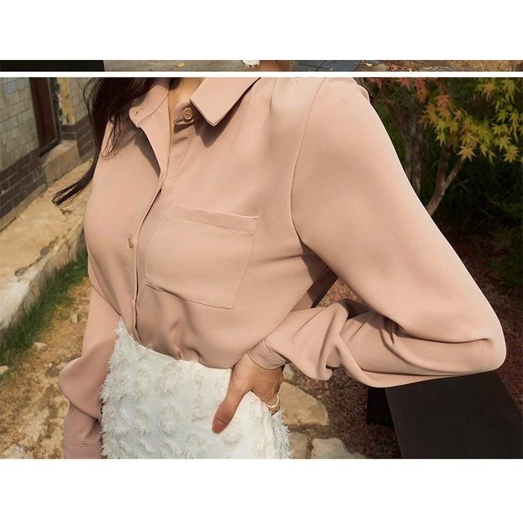 ÁO SƠ MI TRƠN BASIC MÀU ĐEN, ĐỎ FORM RỘNG OVERSIZE 1 TÚI