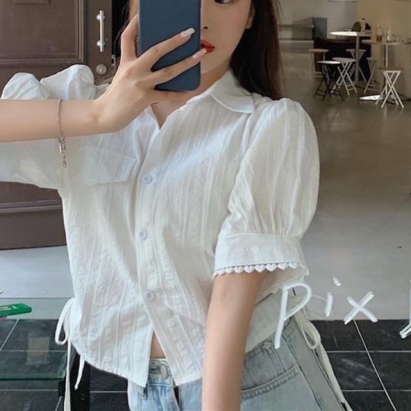 Ảnh thật - Qdstore Áo sơ mi trắng