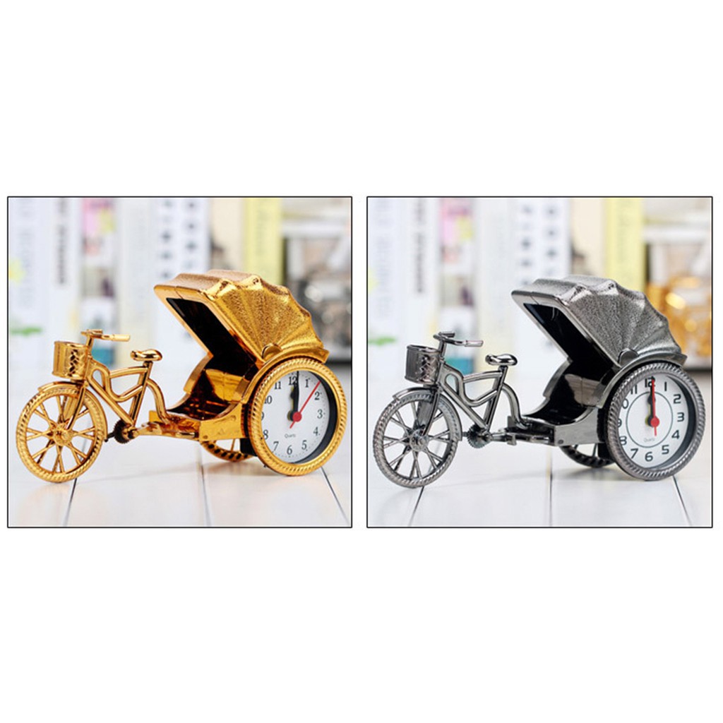 Đồng hồ báo thức mô hinh xe kéo để bàn trang trí bàn làm việc, phòng khách sang trọng lịch lãm