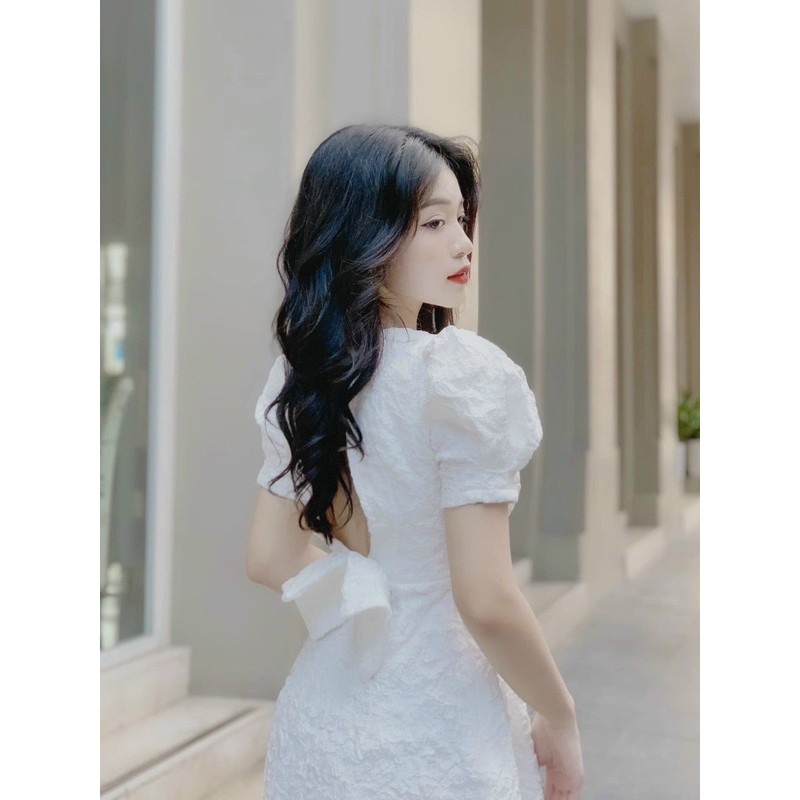 Đầm thiết kế nữ trắng dễ thương diện tết cực xinh mã [XỐP GẤM]