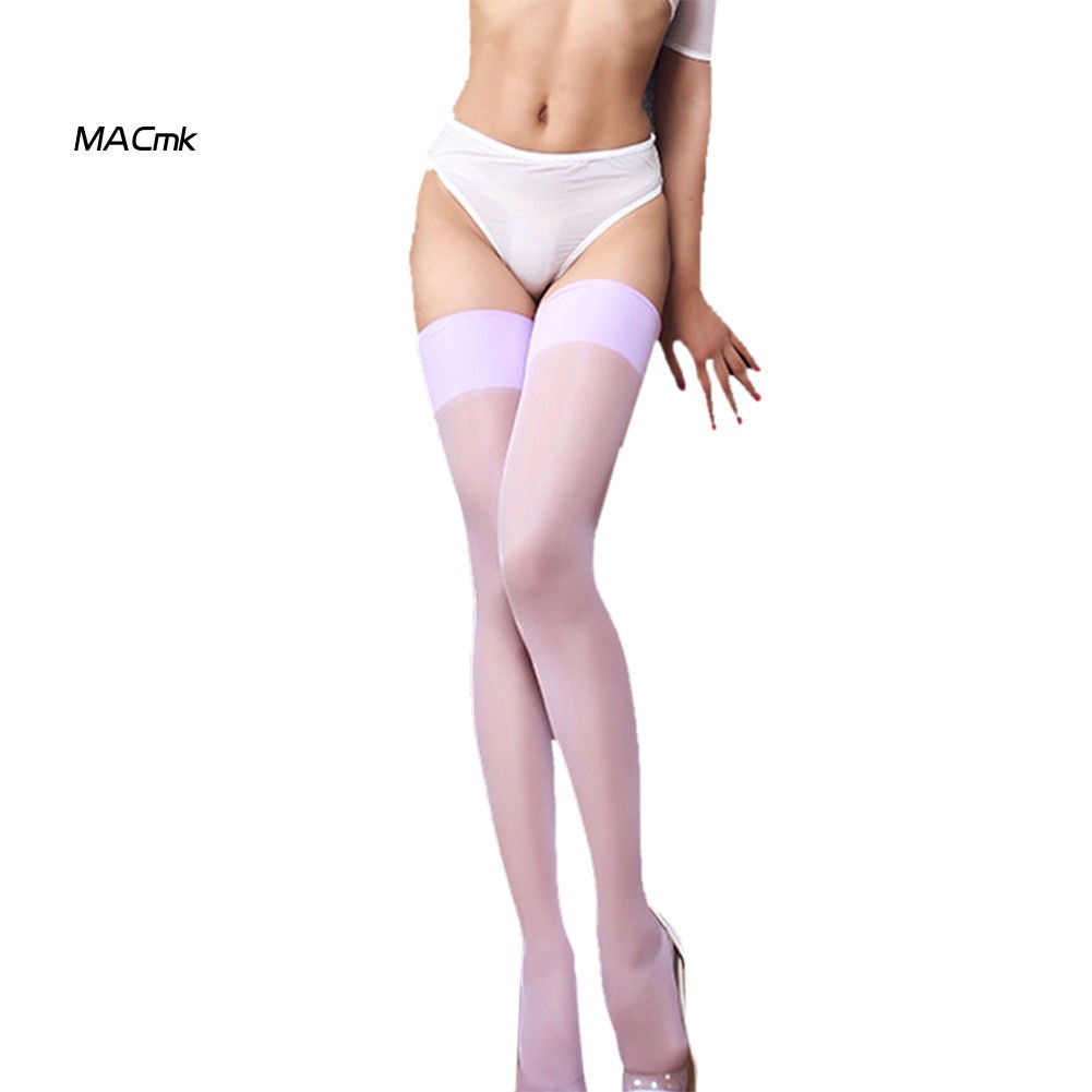 MAC1_Women Sexy Glossy Glimmer See-through Wide Border Thigh Stocking Long Socks | BigBuy360 - bigbuy360.vn