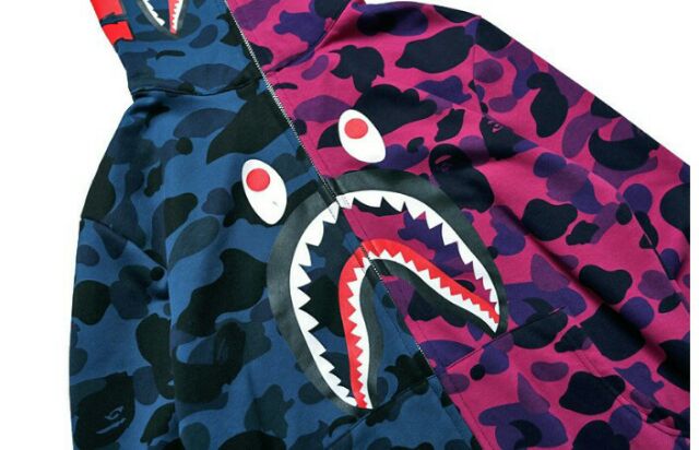 [Freeship]]Áo khoác Bape camo/Jacket Bape WGM tím xanh