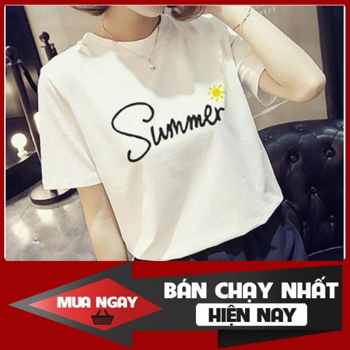 ÁO THUN NỮ NGẮN TAY THỜI TRANG IN LOGO SUMMER PHONG CÁCH HÀN QUỐC 2020 PF7907A