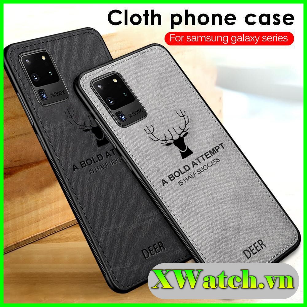 Ốp Lưng Vải Hươu Samsung Galaxy A22 M62 S21 plus S21 Ultra Note 10 Note 10+ Note 10 plus Note 10 lite J7 pro J7 prime